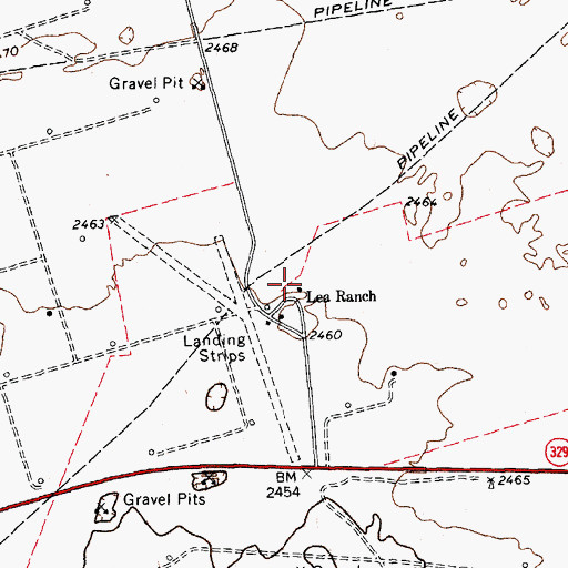 Topographic Map of Lea Ranch, TX