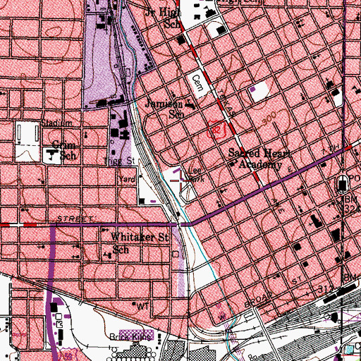 Topographic Map of Lee Park, TX