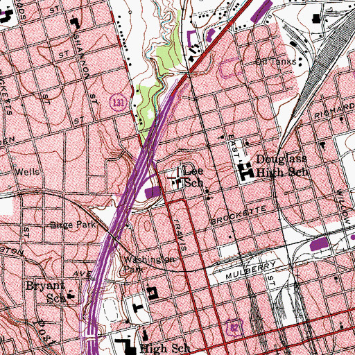 Topographic Map of Lee School, TX