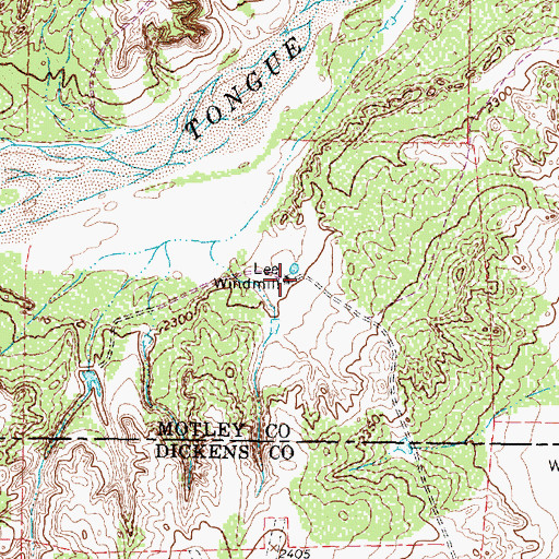 Topographic Map of Lee Windmill, TX