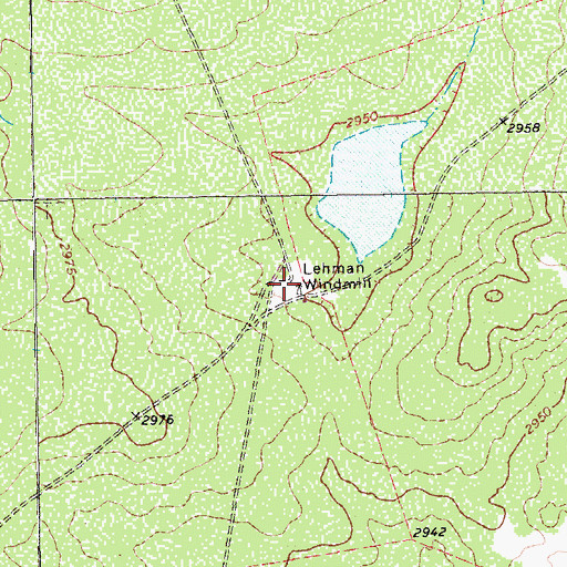 Topographic Map of Lehman Windmill, TX