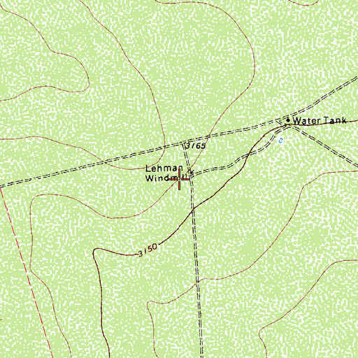 Topographic Map of Lehman Windmill, TX