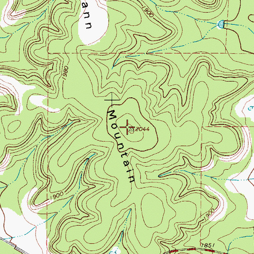 Topographic Map of Lehmann Mountain, TX