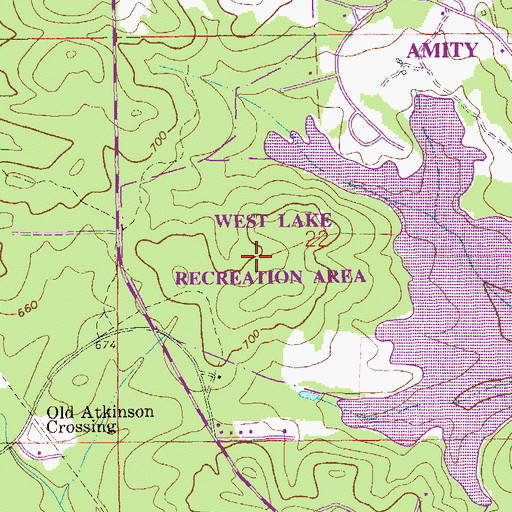 Topographic Map of West Lake Recreation Area, AL