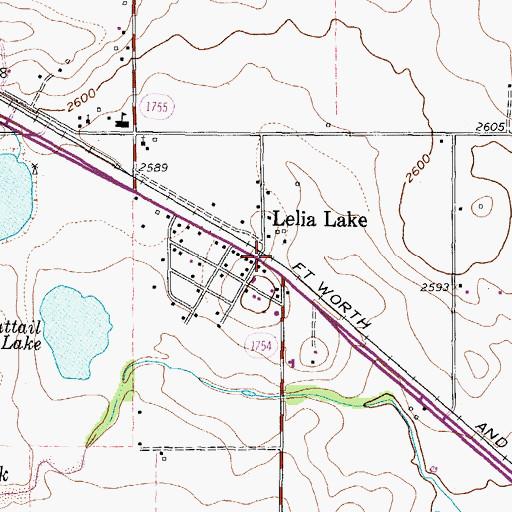 Topographic Map of Lelia Lake, TX