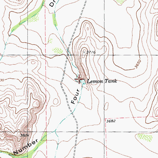 Topographic Map of Lemon Tank, TX