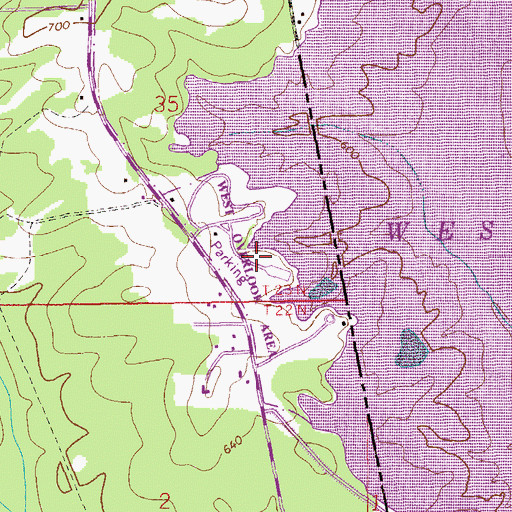 Topographic Map of West Over Look Area, AL