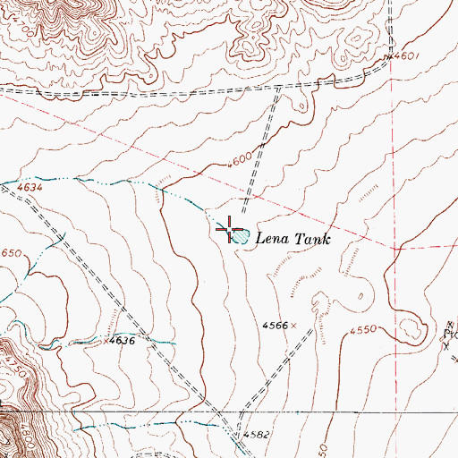Topographic Map of Lena Tank, TX