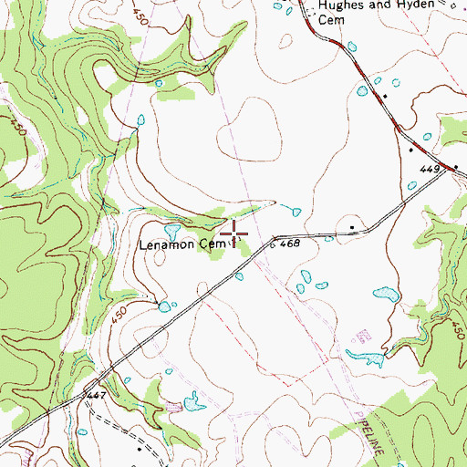 Topographic Map of Lenamon Cemetery, TX