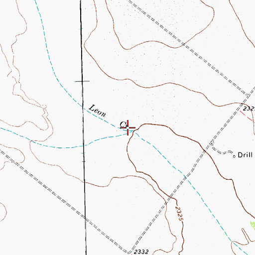 Topographic Map of Leon Creek, TX