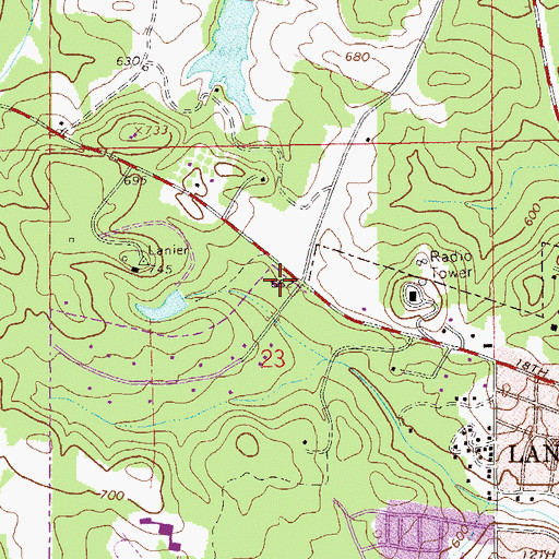 Topographic Map of West Point First Christian Church, AL