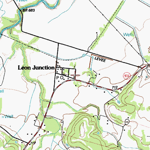 Topographic Map of Leon Junction, TX