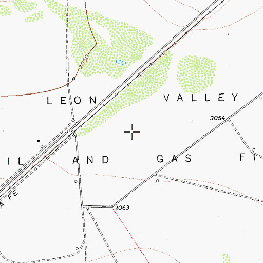 Topographic Map of Leon Valley Oil and Gas Field, TX