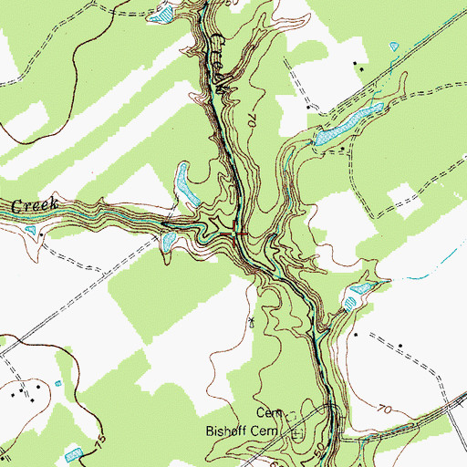 Topographic Map of Leona Creek, TX