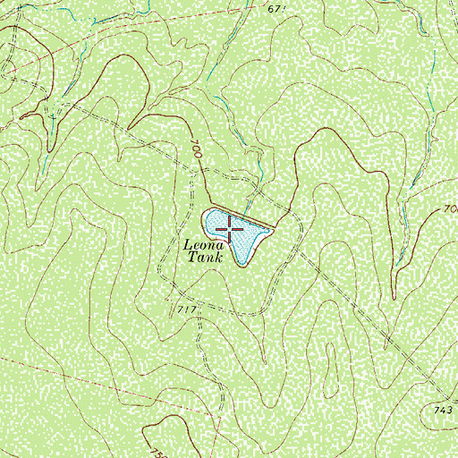 Topographic Map of Leona Tank, TX