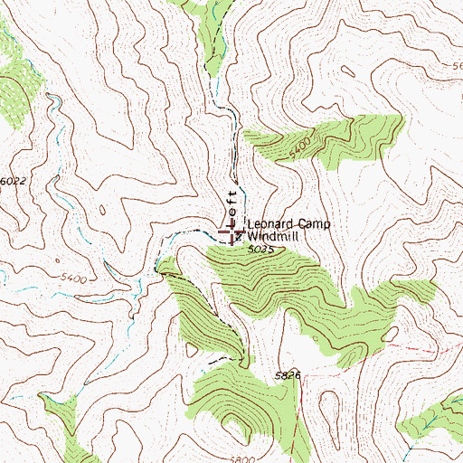 Topographic Map of Leonard Camp Windmill, TX