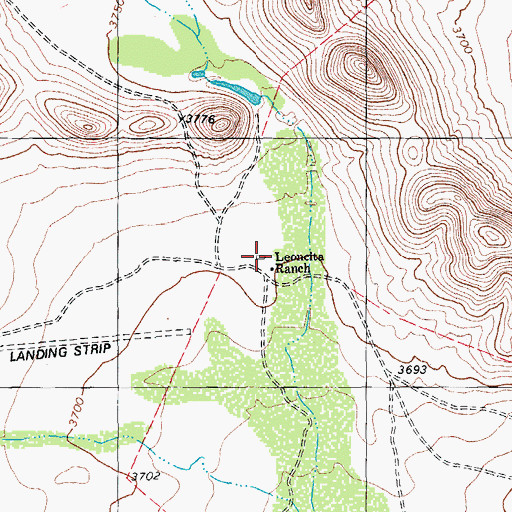 Topographic Map of Leoncita Ranch, TX