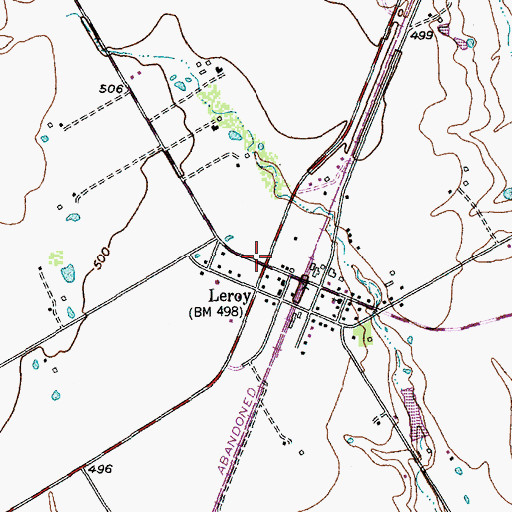 Topographic Map of Leroy, TX