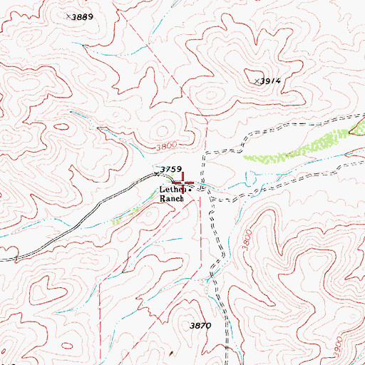 Topographic Map of Lethco Ranch, TX