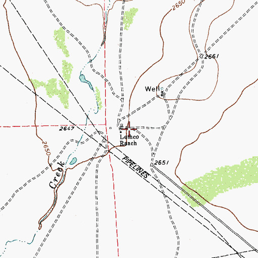 Topographic Map of Lethco Ranch, TX