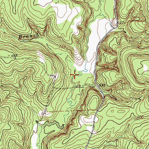 Topographic Map of Lewis Branch, TX