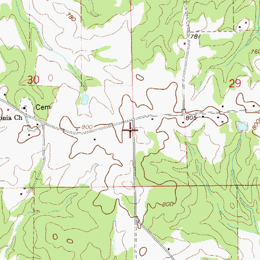 Topographic Map of White Hall Church, AL