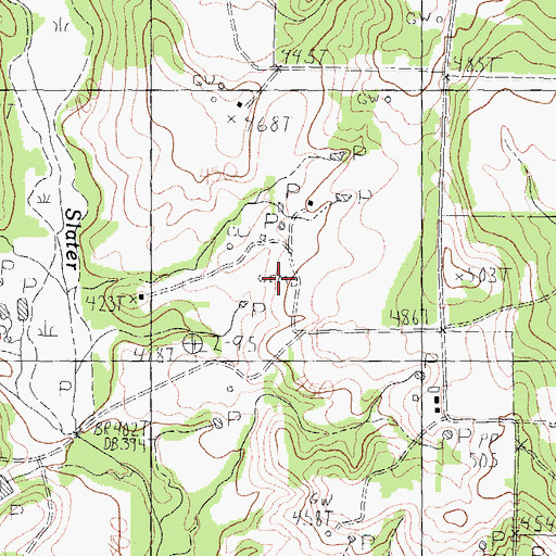 Topographic Map of Lewis Cemetery, TX