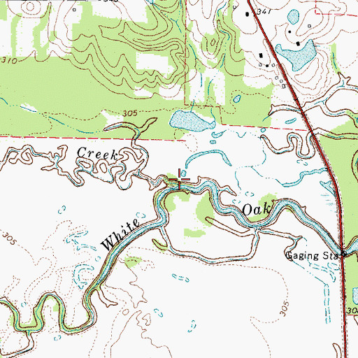 Topographic Map of Lewis Creek, TX