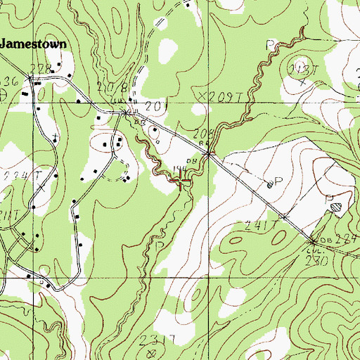 Topographic Map of Lewis Gully, TX