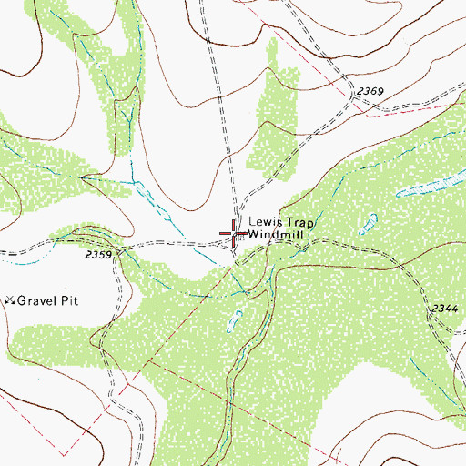 Topographic Map of Lewis Trap Windmill, TX