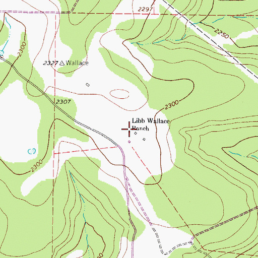 Topographic Map of Libb Wallace Ranch, TX