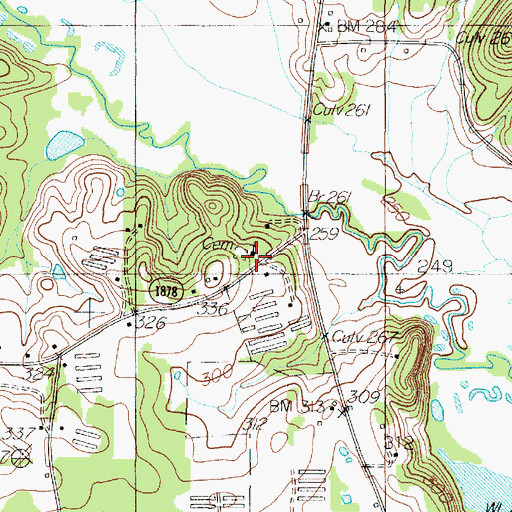 Topographic Map of Libby Church, TX