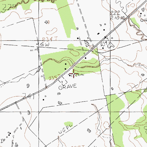 Topographic Map of Liberty Chapel, TX