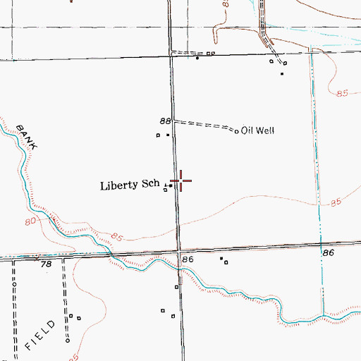 Topographic Map of Liberty School, TX