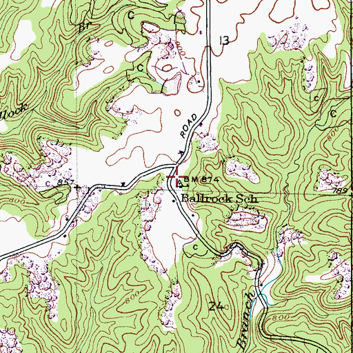 Topographic Map of Ball Park Church, AL