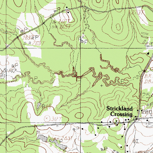 Topographic Map of Lick Branch, TX