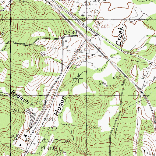 Topographic Map of Lick Branch, TX