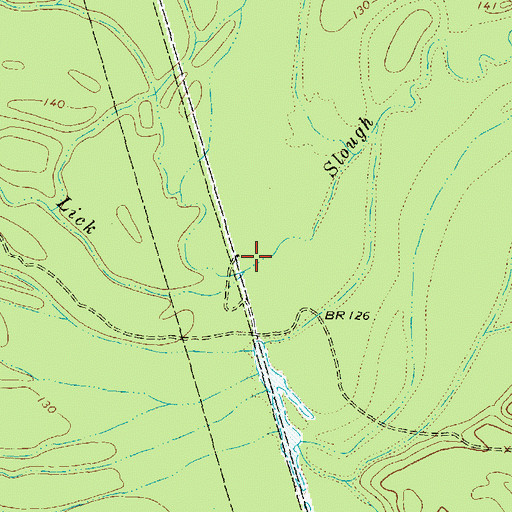 Topographic Map of Lick Slough, TX