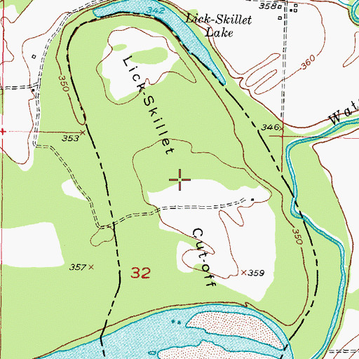 Topographic Map of Lick-Skillet Cut-Off, TX