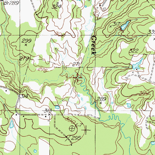 Topographic Map of Lightfoot Creek, TX