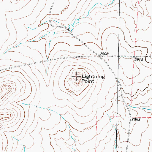 Topographic Map of Lightning Point, TX