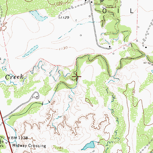 Topographic Map of Lillus Creek, TX