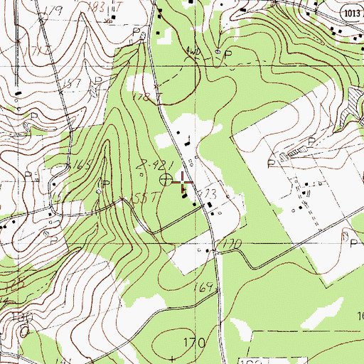 Topographic Map of Lilly-of-the-Valley Church, TX