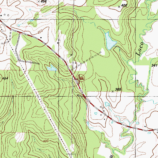 Topographic Map of Lily Grove Church, TX