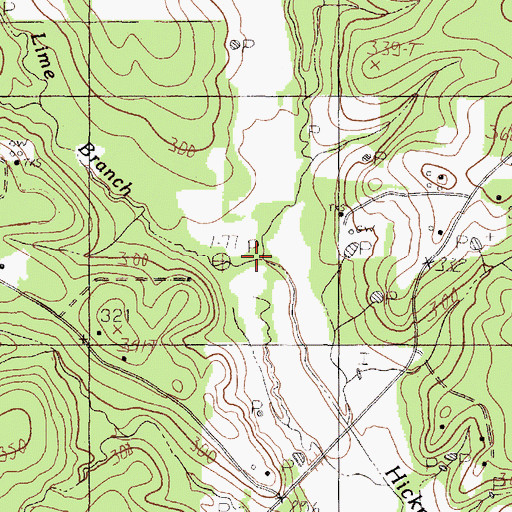 Topographic Map of Lime Branch, TX