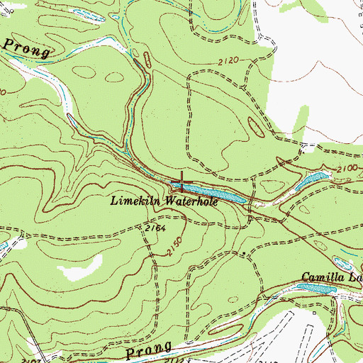 Topographic Map of Limekiln Waterhole, TX