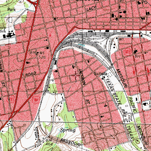 Topographic Map of Lincoln High School, TX