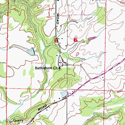 Topographic Map of Bethlehem Cemetery, AL