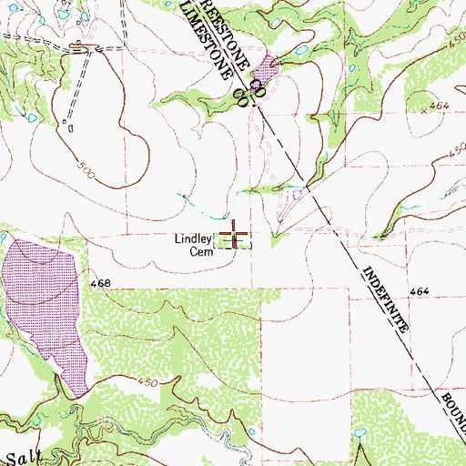 Topographic Map of Lindley Cemetery, TX