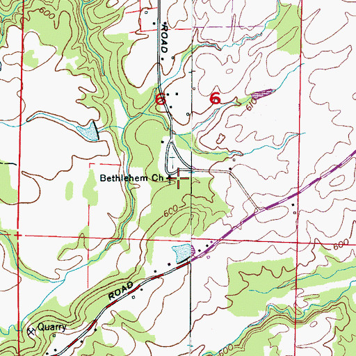 Topographic Map of Bethlehem School (historical), AL